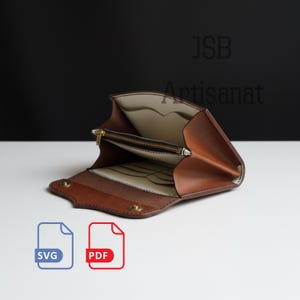 Necessary Clutch Wallet Pattern PDF & SVG, Hand-Stitched Leather Wallet, Zipper Pocket
