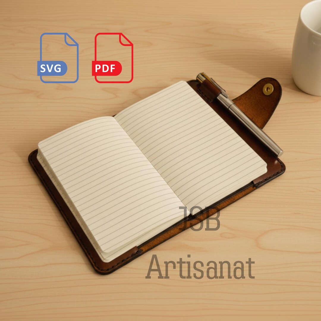 A6 Notebook Cover Pattern, PDF and SVG, With Pen Holder - Etsy