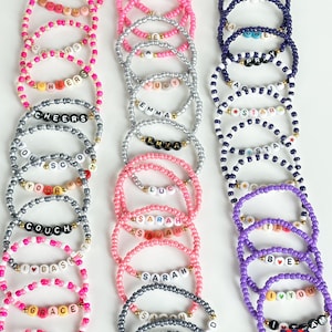 1-25-50-100-200-1000 Individuelles Freundschaftsarmband, Bulk-Armband, Personalisiertes Namensarmband, Perlenarmband, Individuelles