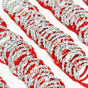 1-25-50-100-200-1000 Freundschaftsarmband, Massenarmband, Namensarmband personalisieren, Perlenarmband, individuelles Armband