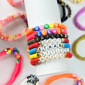 1-25-50-100-200-1000 Individuelles Freundschaftsarmband, Personalisiertes Namensarmband, Perlenarmband, Perlenarmband, Individuelle Wort