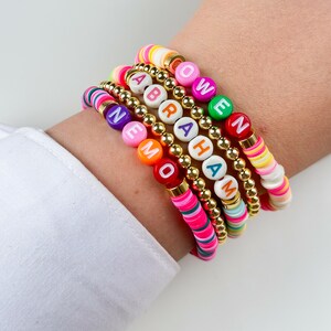 Custom Name Heishi Bracelet: Personalized Friendship Gift