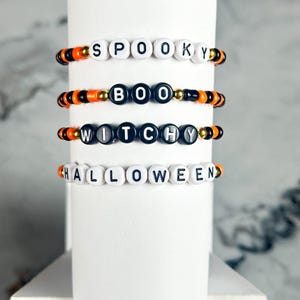 Halloween Beaded Bracelet: Spooky Kids Party Favor, Wish Bracelet