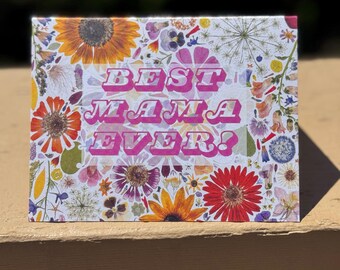 押し花クリスマスツリーカード：花のホリデーグリーティング - Etsy 日本