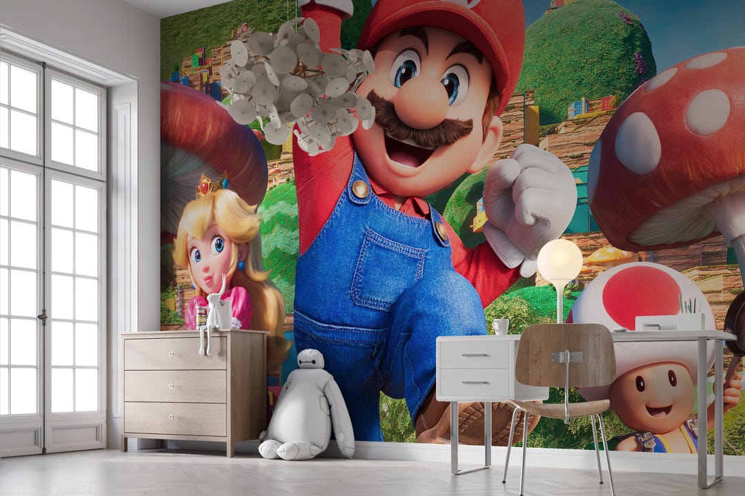 Super Mario Wallpaper Peel and Stick Wallpaper Kids Room Wall Mural ...
