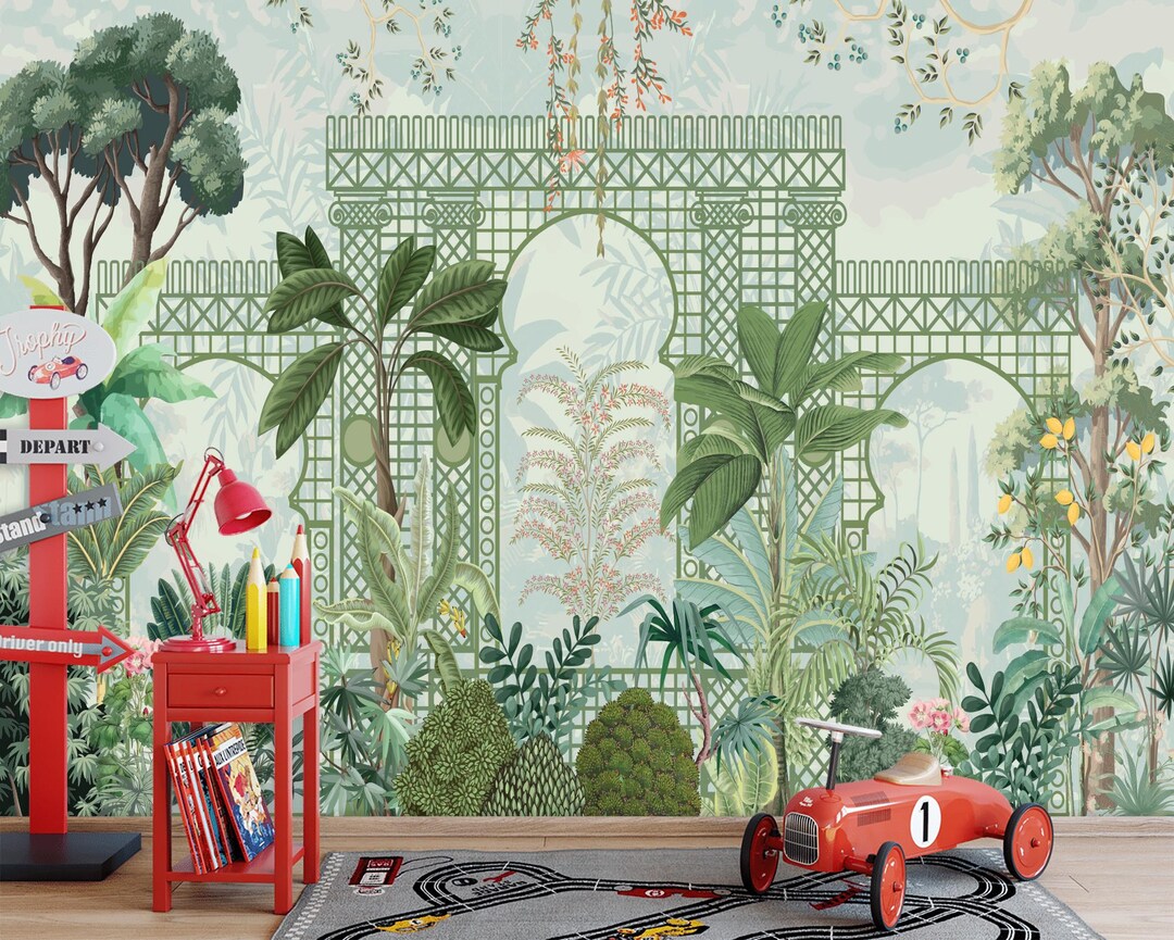 Botanical Garden Wall Mural, Bedroom, Living Room, Kitchen,bathroom ...