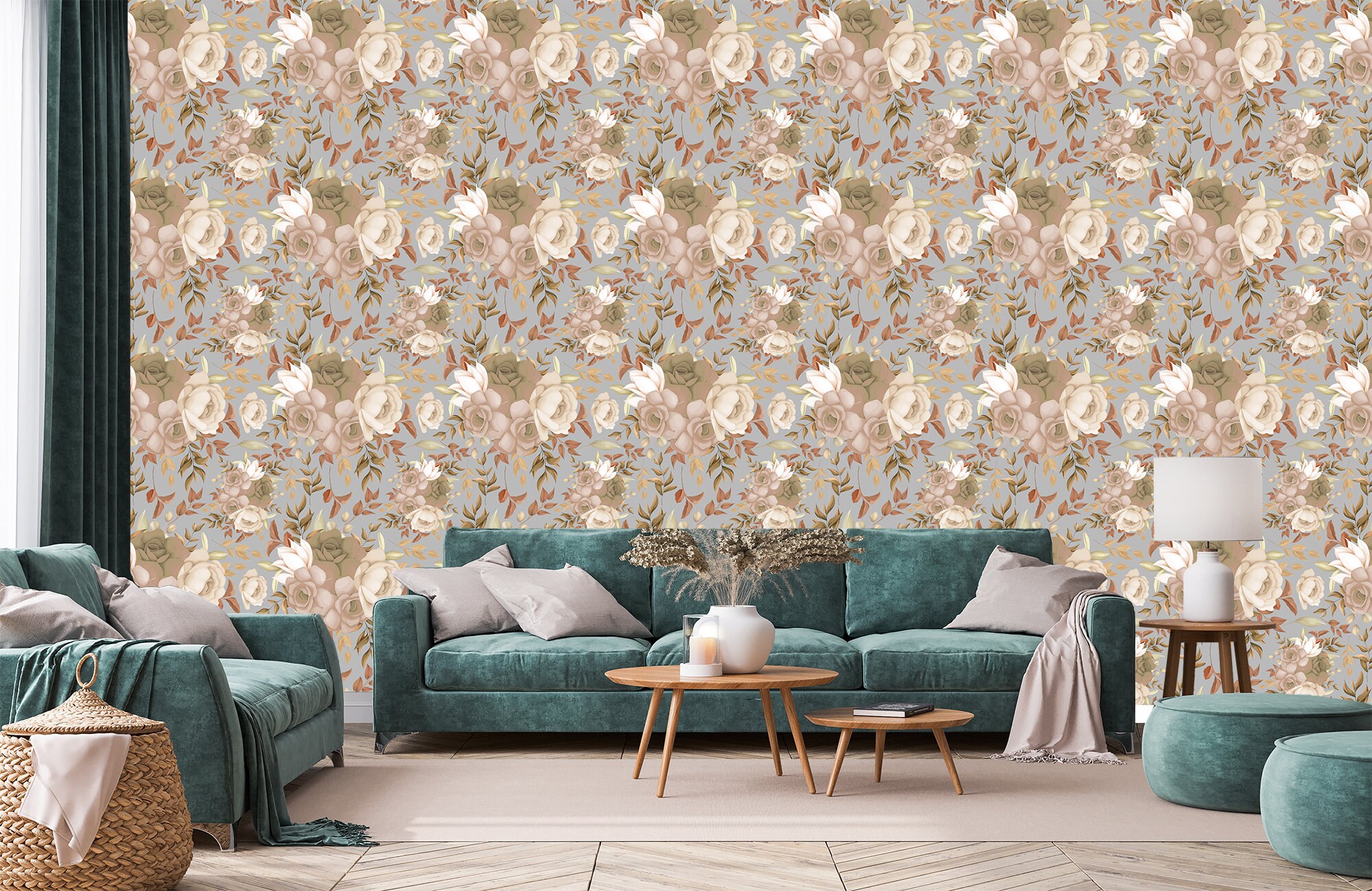 Elegant Vintage Floral Wallpaper High-quality Classic Flower Design for ...