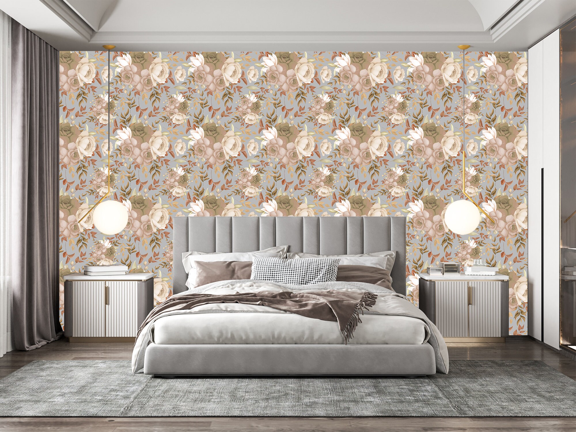 Elegant Vintage Floral Wallpaper High-quality Classic Flower Design for ...
