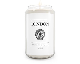 Vintage London Eye Soy candle with cotton wick 13.75 oz in reusable glass vase
