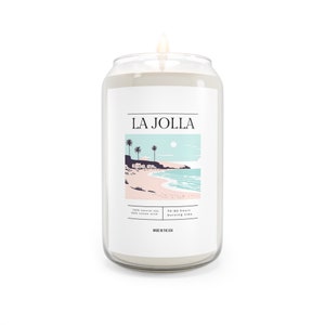 Vintage La Jolla Soy candle with cotton wick 13.75 oz in reusable glass vase