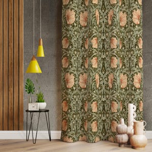 Flower Designed Drape, Flower Patterned Vintage Style Living Room Curtains, Floral Curtains, Flower Patterned Home Curtain For Vintage Decor