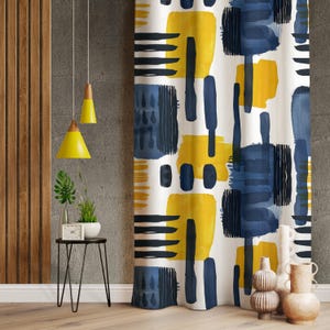 Abstract Art Curtains: Vibrant Multicolor Drapes (Living Room Decor)