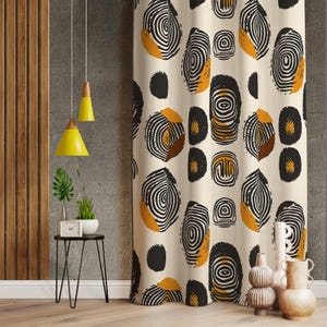 Abstract Circle Patterned Modern Art Curtains, Abstract Colorful Curtains For Living Room, Vibrant Drape Panels, Colourful Decor Drape