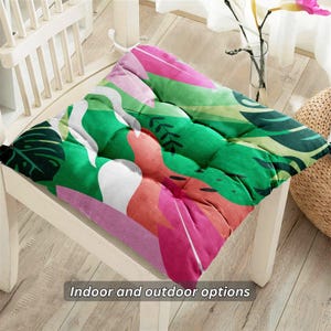 Outdoor and Indoor Abstract Patterned Chair Cushions, Chair Cushions With Ties, Seat Pads For Outdoor, Abstract Stool Cushions, Seat Pads