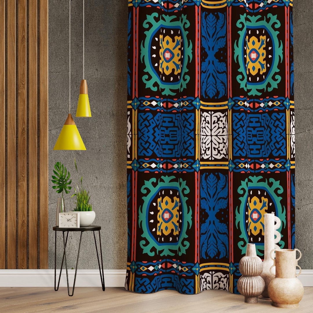Aztec Window Aztec Window Curtains: Colorful Indian Decor Drapes (custom Fit Options ...