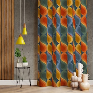 Vibrant Colourful Curtains, Abstract Curtains, Colorful Abstract Home Curtain, Colorful Drapes With Eyelets Options, Vibrant Curtain Panels