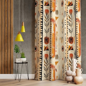 Tribal Decor Curtains: Southwestern Aztec Style Drapes (Customizable Sizes)