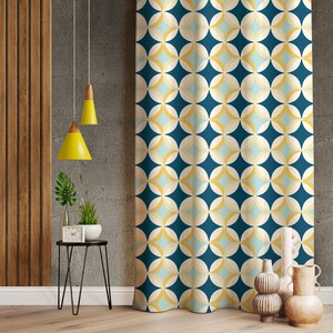 Geometrische Retro Gardinen: 70's Style Florale Muster Vorhänge Für Rustikale Look