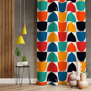 Colorful Curtains, Abstract Curtains, Colorful Curtain With Eyelets Option, Vibrant Drape Panels, Colorful Decor Home Drapes, Custom Curtain