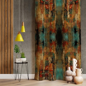 Boho Curtains: Extra Long Vintage Style - Colorful, Retro Look