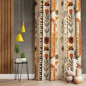 Tribal Decor Curtains, Southwestern Curtain For Home, Aztec Style Decorative Curtain, Ethnic Style Indian Living Room Curtain