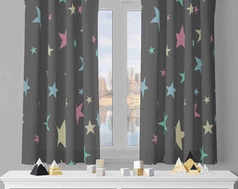 Star and Planet Curtains for Kids: Gender Neutral Nursery Drapes