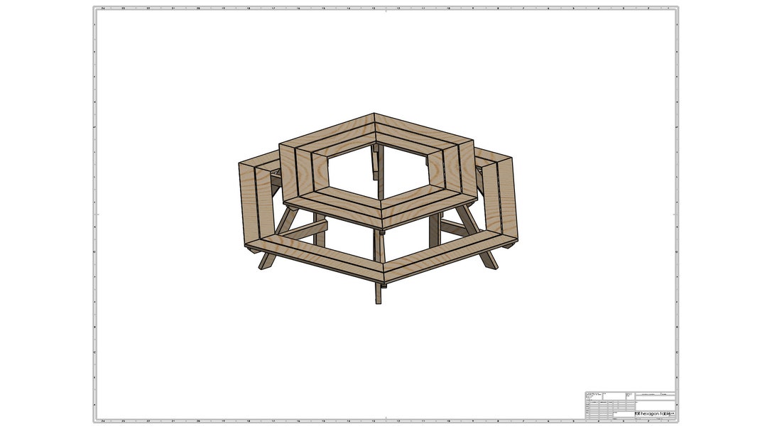 Hexagon Picnic Table - Etsy