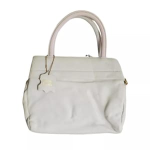 Vintage Giani Bernini Handtasche Dreifach Weiß Leder Schulter Geldbörse