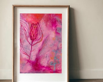 Feeling Soft Archival Wall Art Print botanische Malerei Kunstdrucke Blumen Dekor, Botanischer Druck, Archiv kunst ungerahmt Druck,