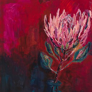 King Protea Painting Archival Edición limitada Wall Art Print of Australian and South African Native Protea Plant Floral Art imagen 2