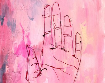 Hold Painting Archival Wall Art Print Illustration