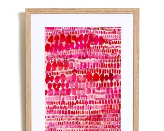 Instant Digital A3 Download Pink and Red Watercolour Patterns