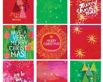 Festive Christmas Gift Tags, Instant Digital Download , 12 gift tags, digital scrapbooking, art journal, collage, printable, mixed media