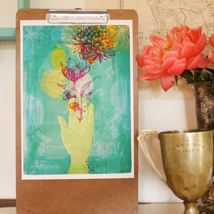 Das Geschenk Wand Kunstdruck Illustration Floral Dekor Bild 2