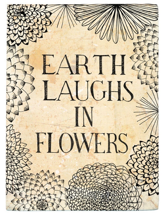 Earth Laughs In Flowers - Digital Download Paula Mills Illustration Printable Wall Art decor