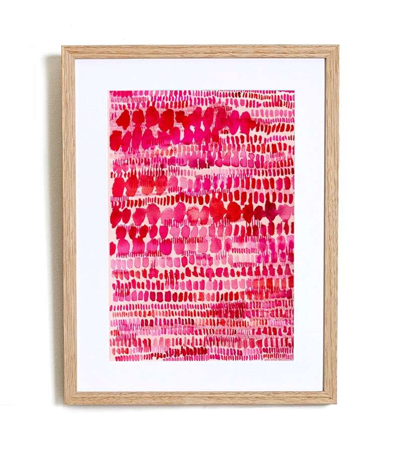 Pink and Red Water Colour Patterns Wall Art Print Abstract - Etsy