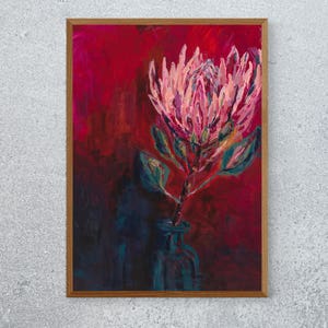 King Protea Painting Archival Limited Edition Wall Art Print of Australian and South African Native Protea Plant Floral Art image 3