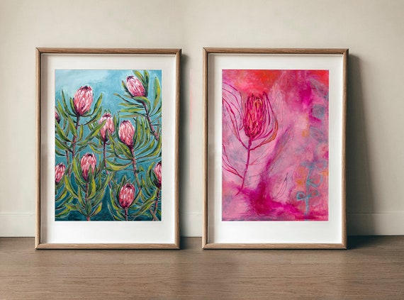 Set of 2 Protea Art Prints