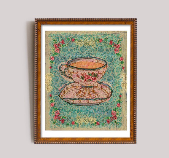 Turquoise Tea Cup - Printable Wall Art for your home – Digital Download