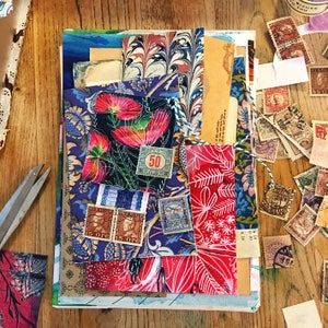 Paquete de papeles variados, vintage cuidadosamente seleccionado, efímeras para diarios basura, kit de scrapbooking y collage, Art Studio Seconds, suministros para diarios artísticos