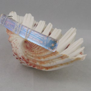 Dichroic Barrette White Silver Genuine made in France barrette 3 barrette 5841 4" silver blue