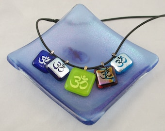 OMs GALORE - OM pendant - dichoic pendant - dichroic glass jewelry (3550-4085-4086-4087-4491)