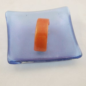 Coral or Orange barrette fused glass barrette Ponytail genuine French barrette 3-4 barrette 3322-3871 narrow ponytail