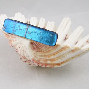 Dichroic Barrette White Silver Genuine made in France barrette 3 barrette 5841 3" darker