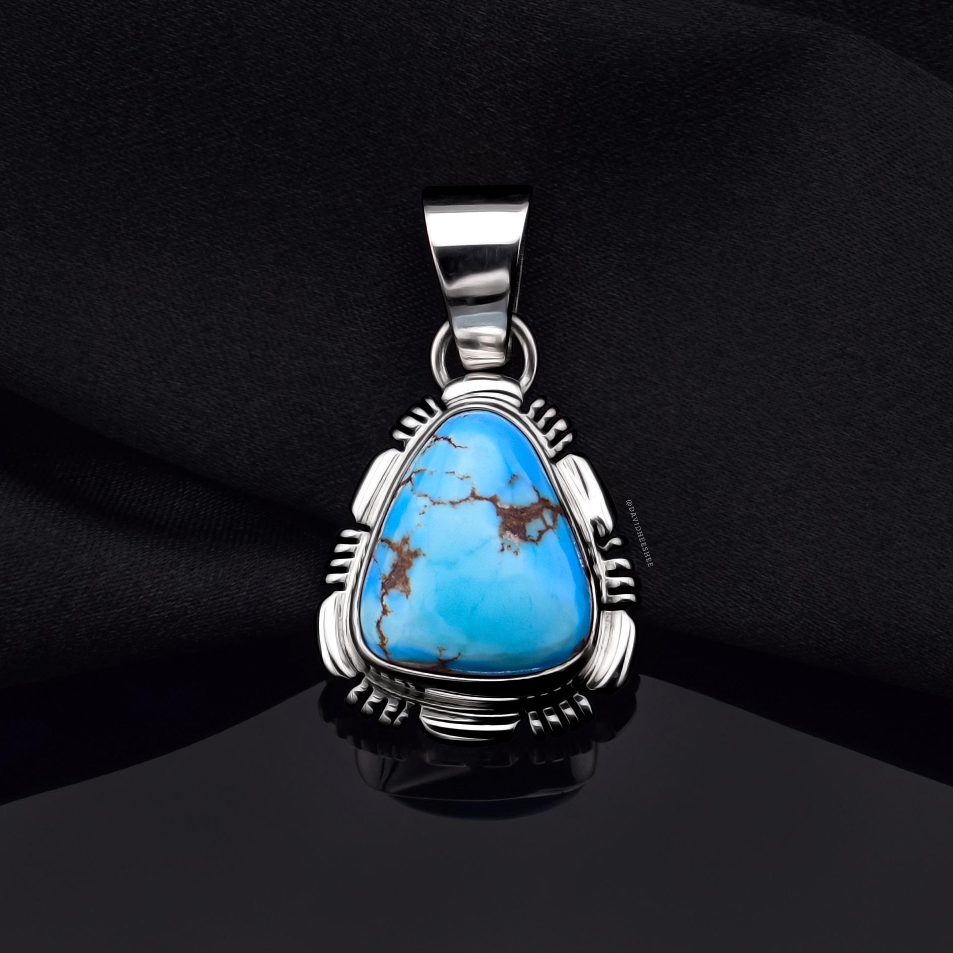 DAVIDHEESHEE Native American Navajo Turquoise Sterling Silver