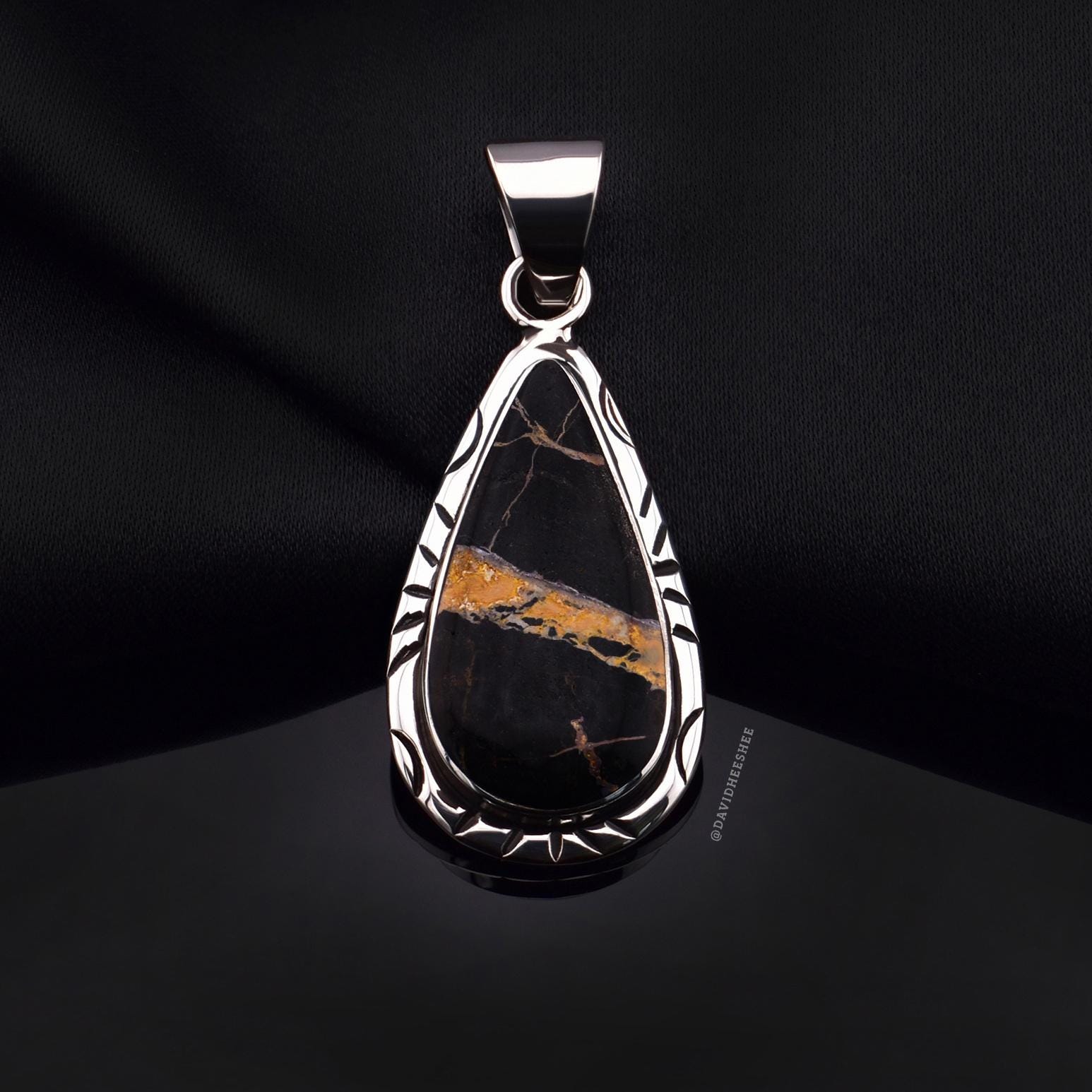 DAVIDHEESHEE Native American Navajo Turquoise Sterling Silver