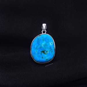 DAVIDHEESHEE Hedendaagse minimalistische stijl turquoise sterlingzilveren handgemaakte hangerketting |  Turquoise sieraden van Blue Ridge