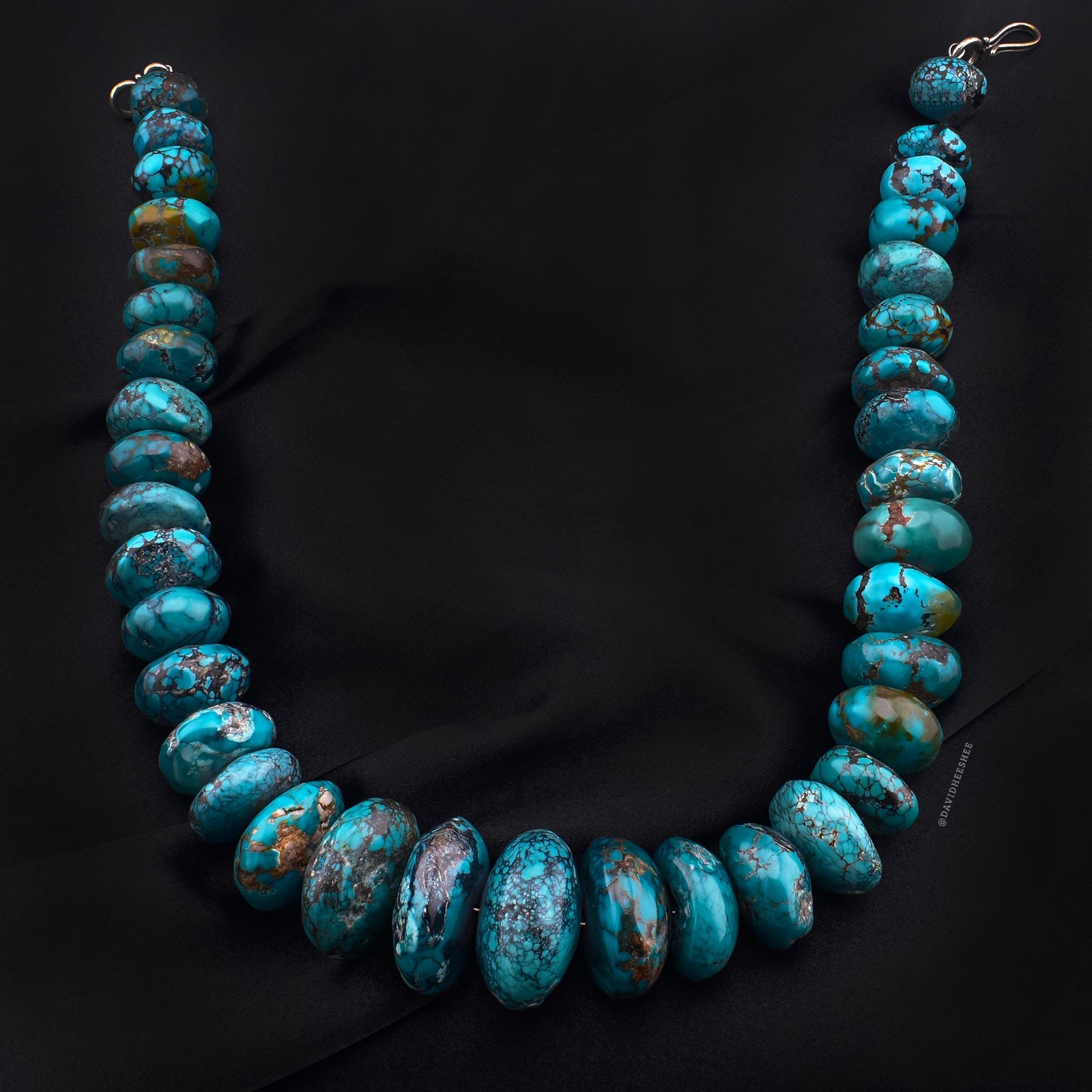 【vintage】Native Jewelry / <No.2676> DAVIDHEESHEE Vintage Native American Turquoise Hand-milled Chunky