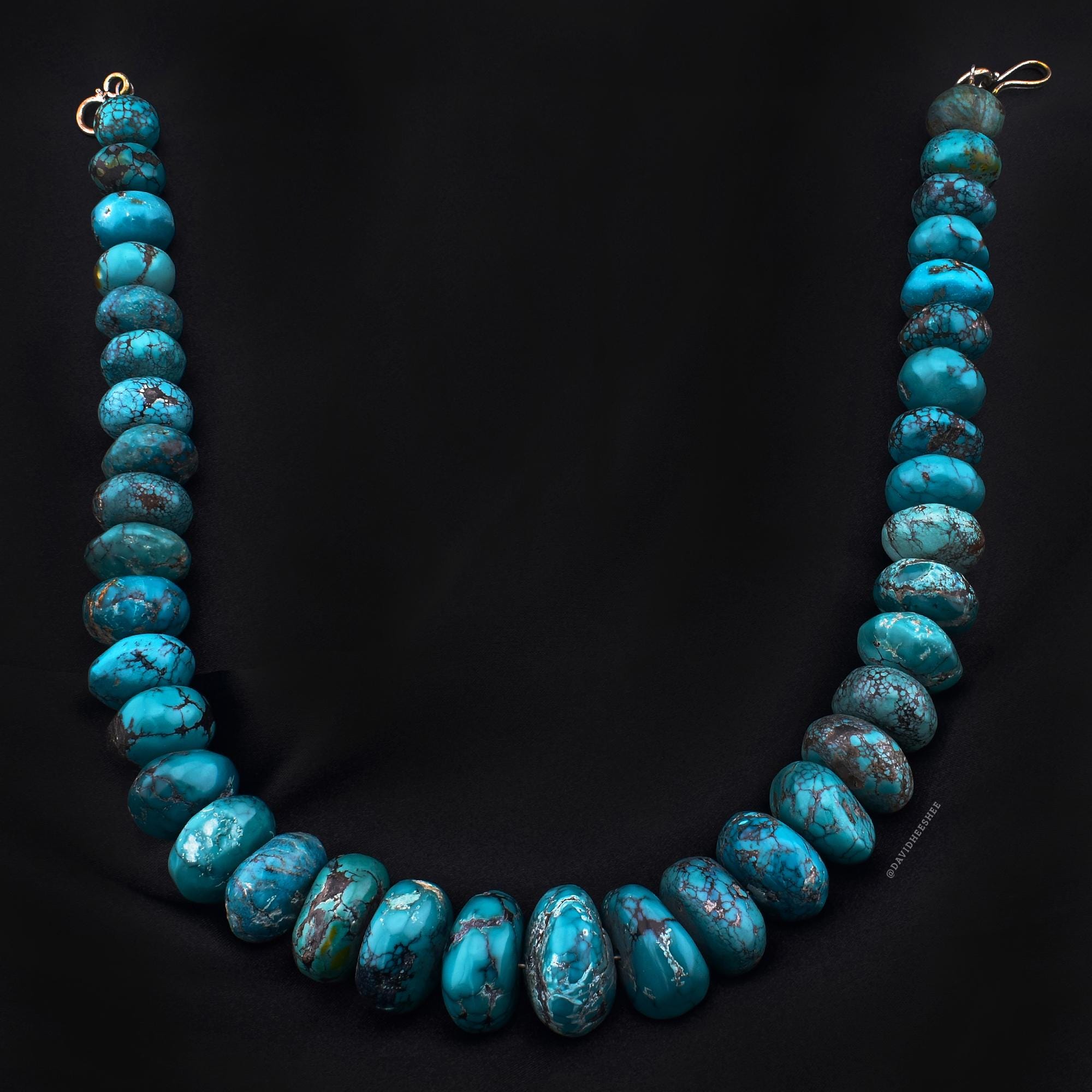 DAVIDHEESHEE Vintage Native American Turquoise Hand-milled Chunky