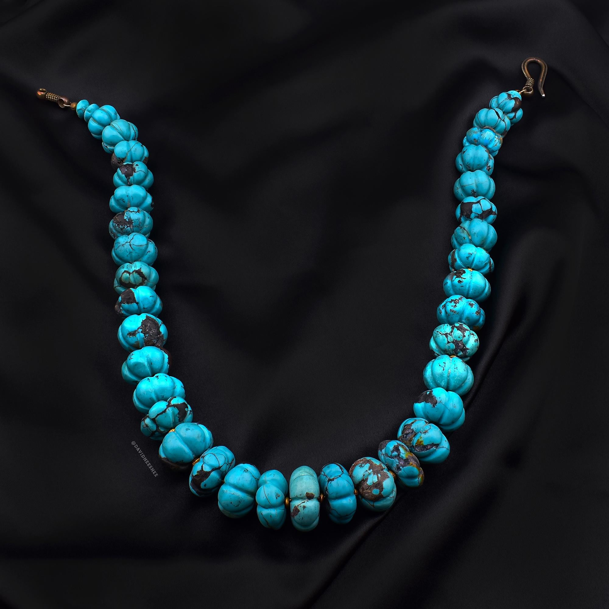 DAVIDHEESHEE Vintage Native American Turquoise Hand-carved